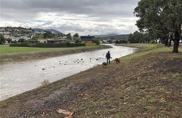 High water flows in the New Town Rivulet