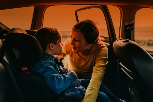 In the car