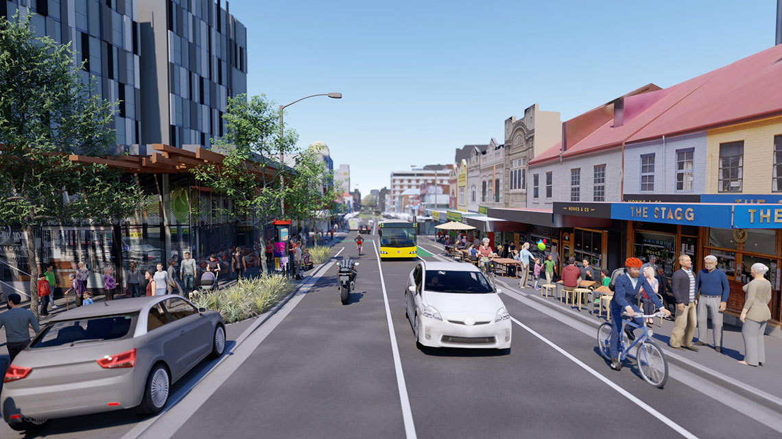 Elizabeth Street retail precinct upgrade artist impression