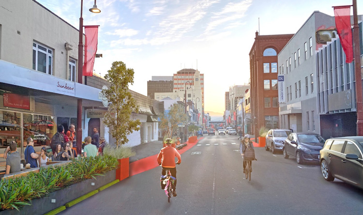 Design concept for Harrington Street to Victoria Street. Note: Indicative only and subject to detailed design.