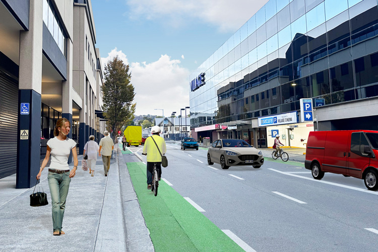 Design concept for Harrington Street to Barrack Street. Note: Indicative only and subject to detailed design.